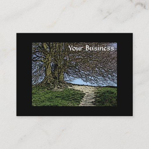 Customizable Avebury, Wiltshire, England. Tree and path. Business Card Template