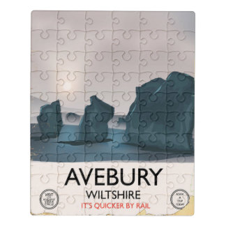 Avebury, Wiltshire Stone circle vintage travel. Jigsaw Puzzle