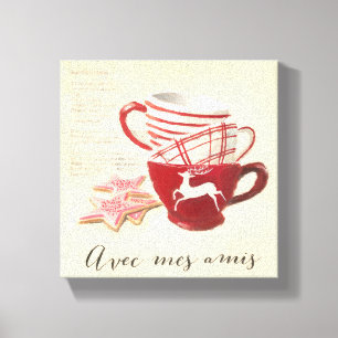 Avec Mes Amis Canvas Print