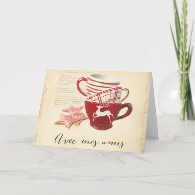 Avec Mes Amis Holiday Card (Front)