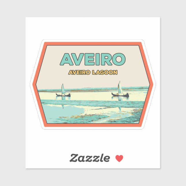 Aveiro lagoon illustration Portugal Sticker (Sheet)