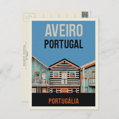 Aveiro Portugalia illustration Portugal Postcard