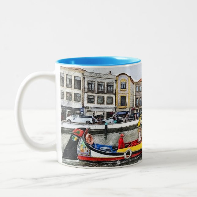Aveiro- The Real Portugal  Two-Tone Coffee Mug (Left)