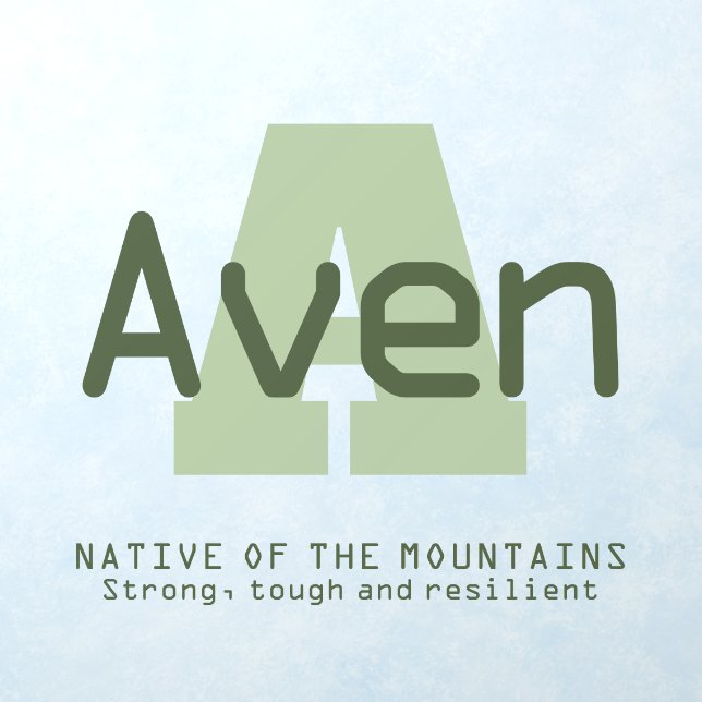 Aven name meaning monogram A green Wall Decal (Insitu 1)