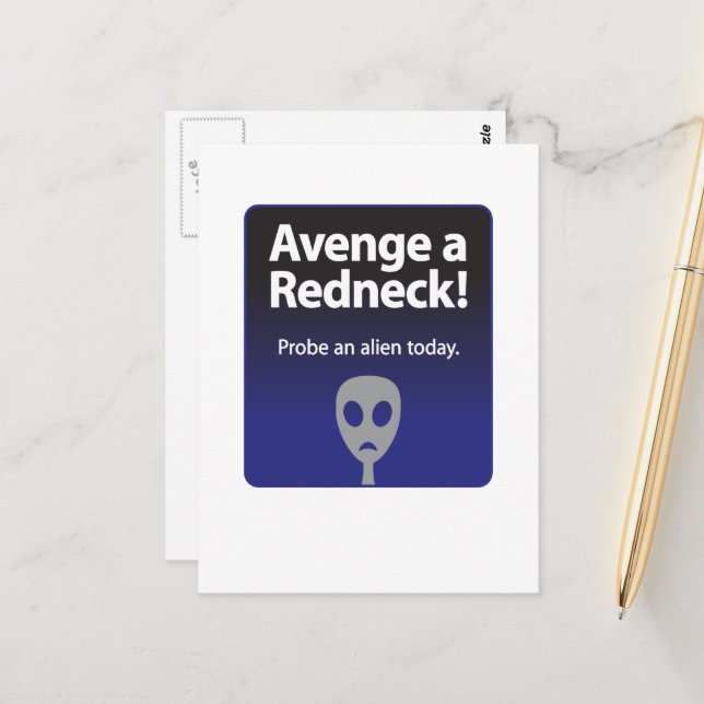 Avenge a Redneck Vertical Postcard (Front/Back In Situ)
