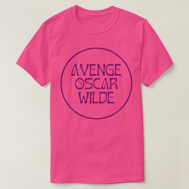 AVENGE OSCAR WILDE in deep lavender T-Shirt (Design Front)