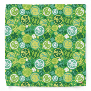 Avenger Icons & Shamrocks Pattern Bandana