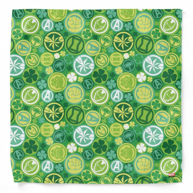 Avenger Icons & Shamrocks Pattern Bandana (Front)