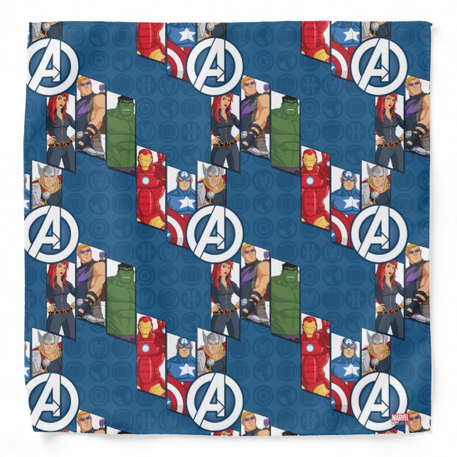 Avengers Assemble Characters Kid Pattern Bandana (Front)
