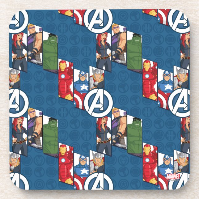 Avengers Assemble Characters Kid Pattern Beverage Coaster (Front)