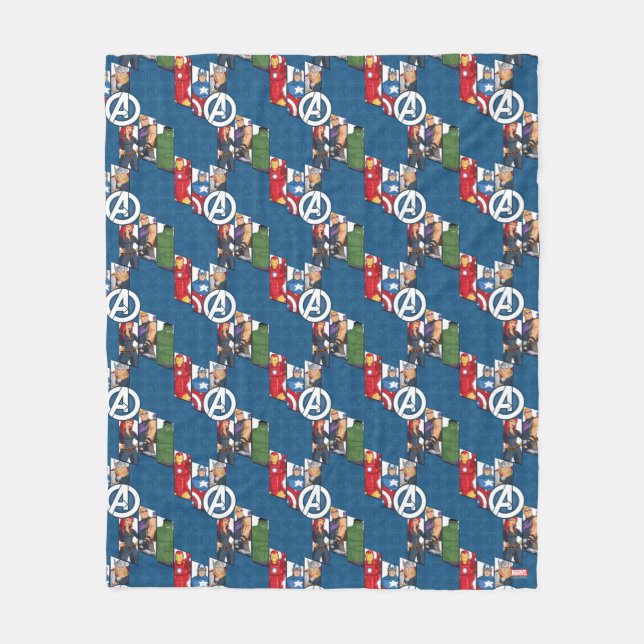 Avengers Assemble Characters Kid Pattern Fleece Blanket (Front)