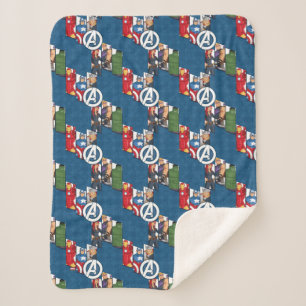 Avengers Assemble Characters Kid Pattern Sherpa Blanket