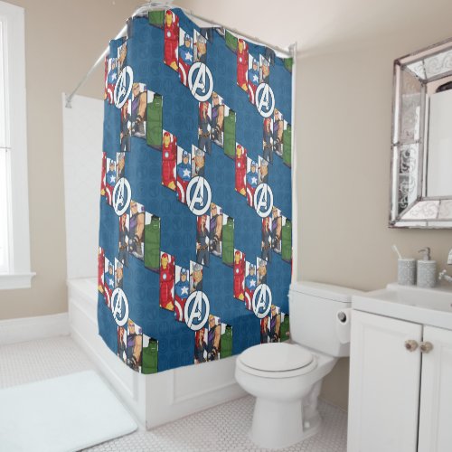 Avengers Assemble Characters Kid Pattern Shower Curtain