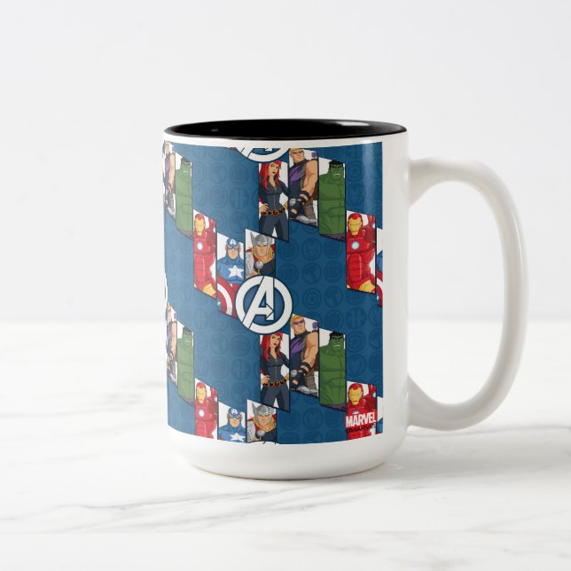 Avengers Assemble Characters Kid Pattern Two-Tone Coffee Mug (Right)