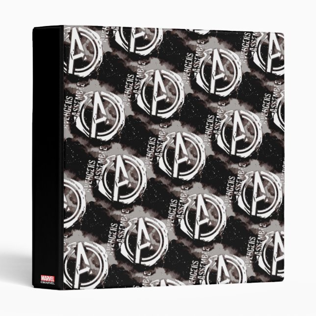 Avengers Assemble Grunge Pattern 3 Ring Binder (Front/Spine)