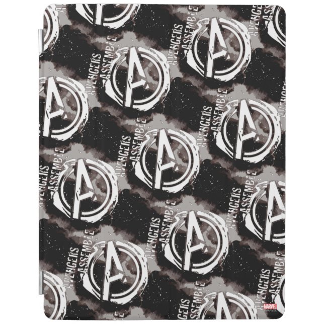 Avengers Assemble Grunge Pattern iPad Smart Cover (Front)