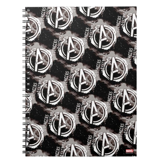 Avengers Assemble Grunge Pattern Notebook (Front)