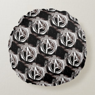 Avengers Assemble Grunge Pattern Round Pillow