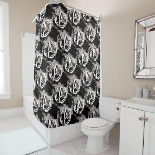 Avengers Assemble Grunge Pattern Shower Curtain