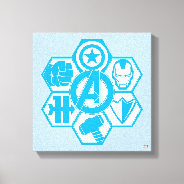 Avengers Assemble Icon Badge Canvas Print (Front)