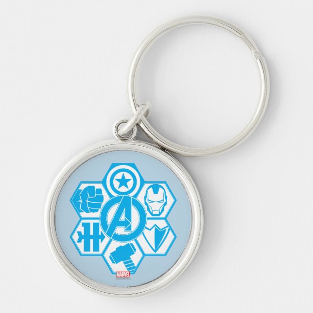 Avengers Assemble Icon Badge Keychain (Front)