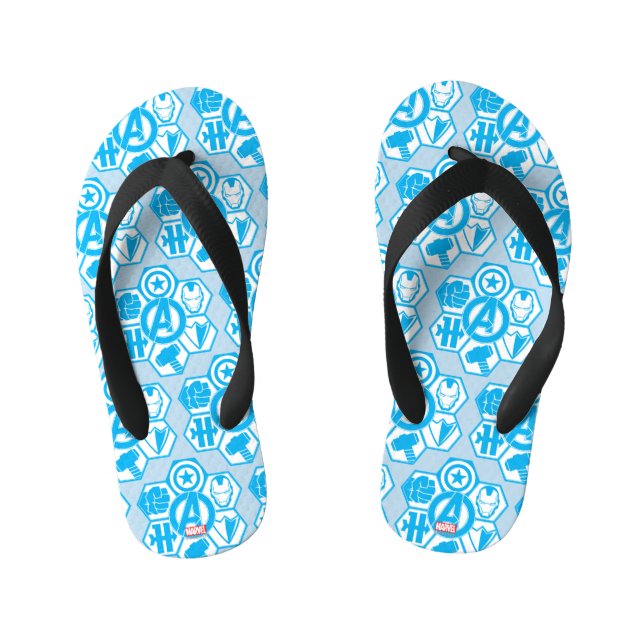 Avengers Assemble Icon Badge Kid's Flip Flops (Footbed)