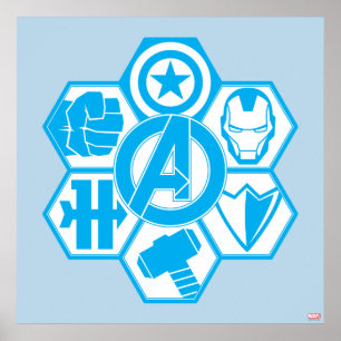 Avengers Assemble Icon Badge Poster