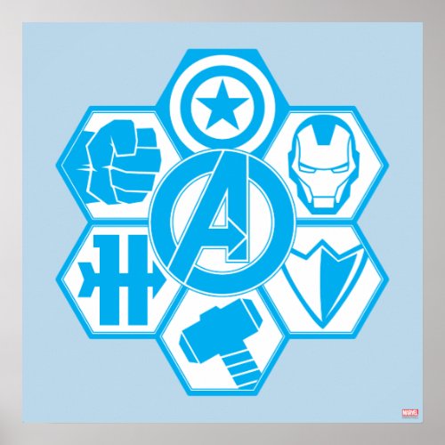 Avengers Assemble Icon Badge Poster