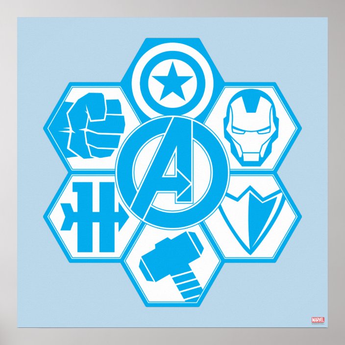 Avengers Assemble Icon Badge Poster | Zazzle.com