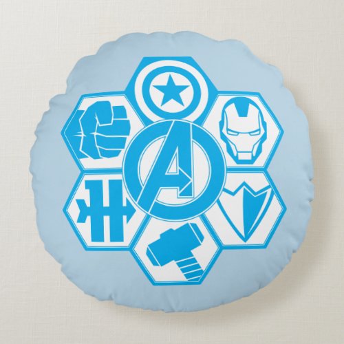 Avengers Assemble Icon Badge Round Pillow