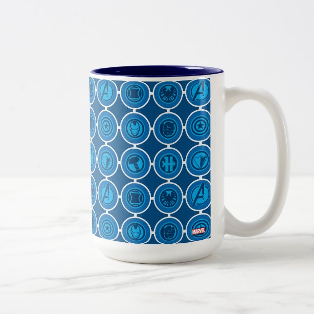 Avengers Assemble Icon Pattern Two-Tone Coffee Mug (Right)