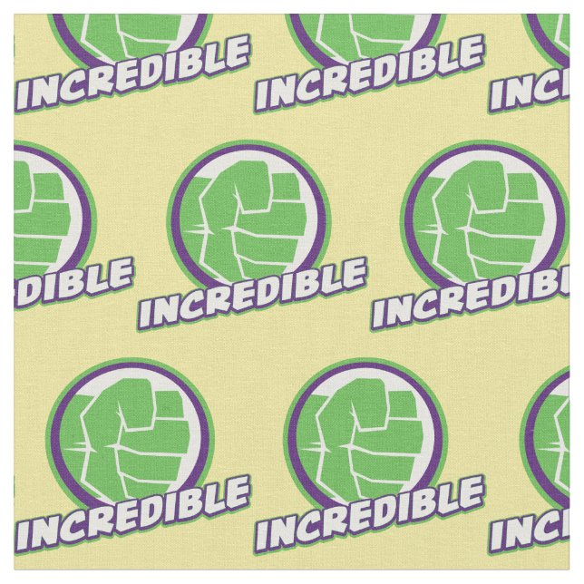 Avengers Assemble Incredible Hulk Logo Fabric (Close Up)