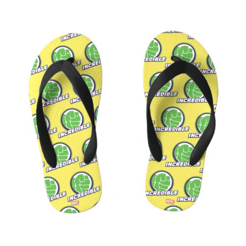 Avengers Assemble Incredible Hulk Logo Kids Flip Flops