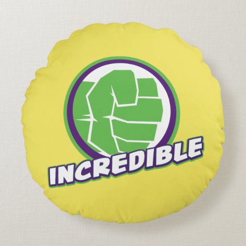 Avengers Assemble Incredible Hulk Logo Round Pillow