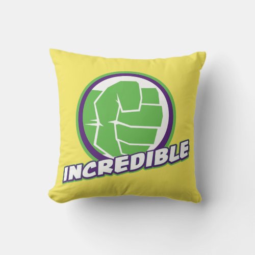 Avengers Assemble Incredible Hulk Logo Throw Pillow