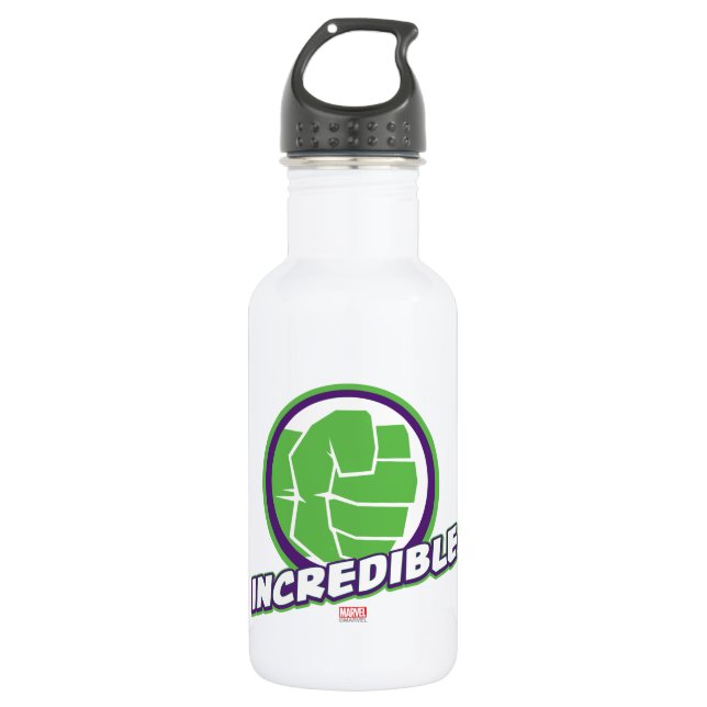 Avengers Assemble Incredible Hulk Logo Water Bottle (Front)