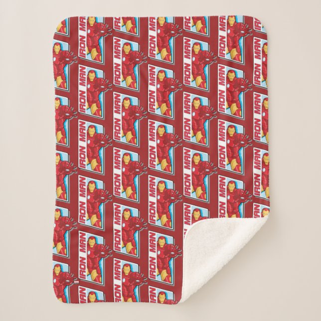 Avengers Assemble Iron Man Graphic Sherpa Blanket (Front)