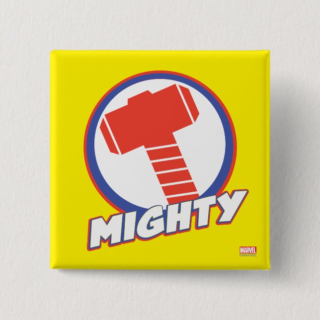 Avengers Assemble Mighty Thor Logo Button (Front)