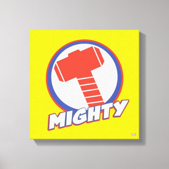 Avengers Assemble Mighty Thor Logo Canvas Print (Front)