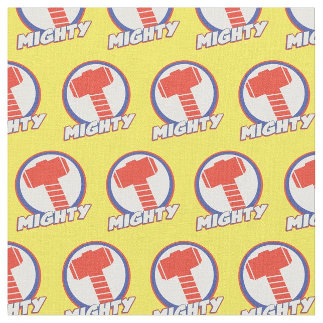 Avengers Assemble Mighty Thor Logo Fabric (Close Up)