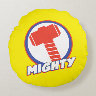 Avengers Assemble Mighty Thor Logo Round Pillow