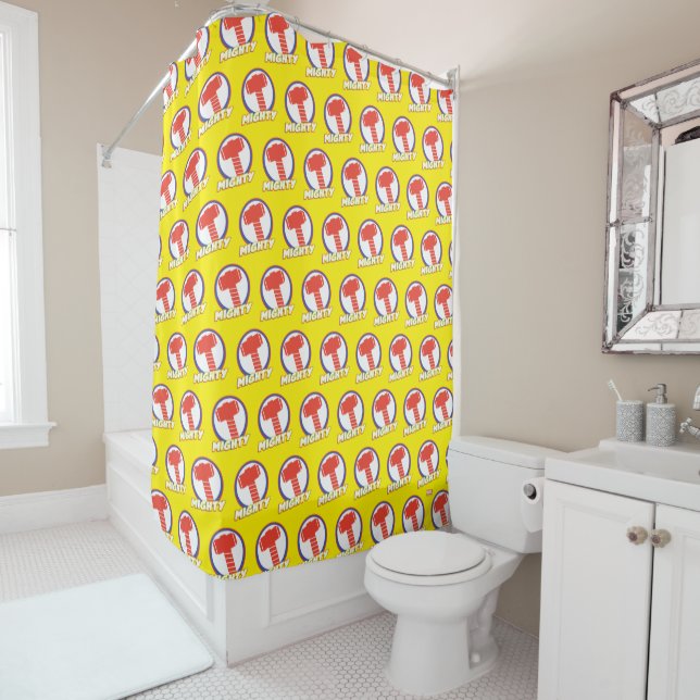Avengers Assemble Mighty Thor Logo Shower Curtain (In Situ)