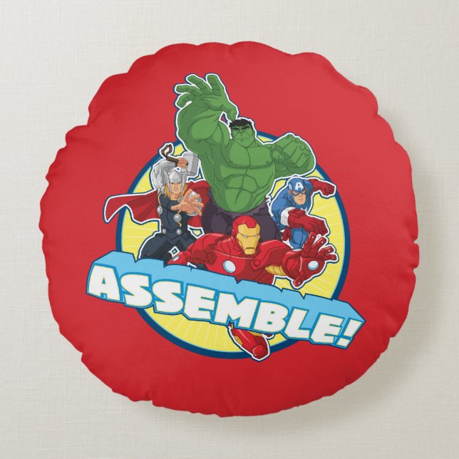 Avengers Assemble! Round Pillow (Front)