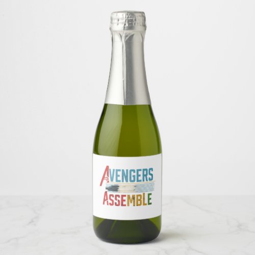 Avengers assemble  sparkling wine label