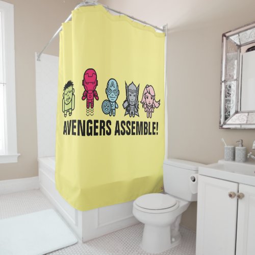 Avengers Assemble _ Stylized Line Art Shower Curtain