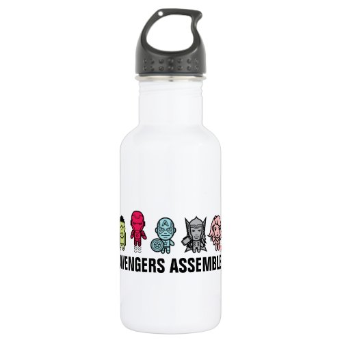 Avengers Assemble _ Stylized Line Art Stainless Steel Water Bottle