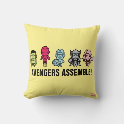 Avengers Assemble _ Stylized Line Art Throw Pillow