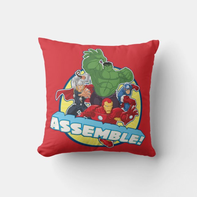 Avengers Assemble! Throw Pillow (Front)