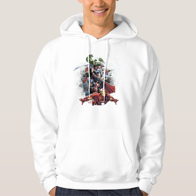 Avengers Attack Graphic Hoodie (Front)