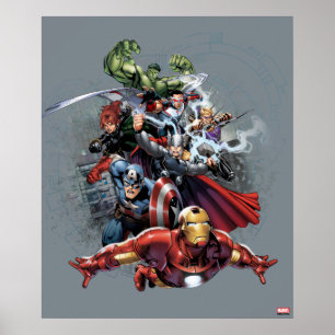 Avengers Attack Graphic Poster